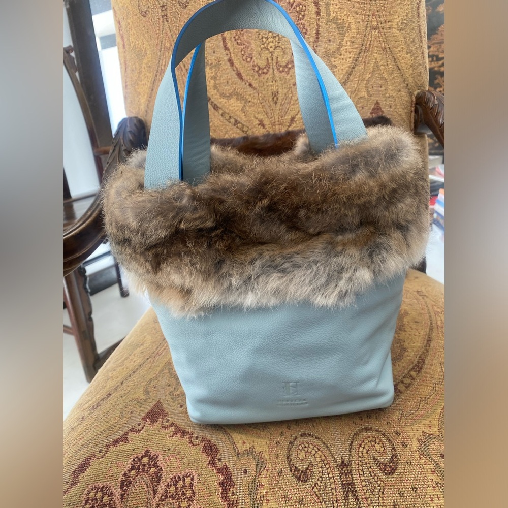 HERRERA MURILLAS | 100% LEATHER BAG WITH FUR Trim